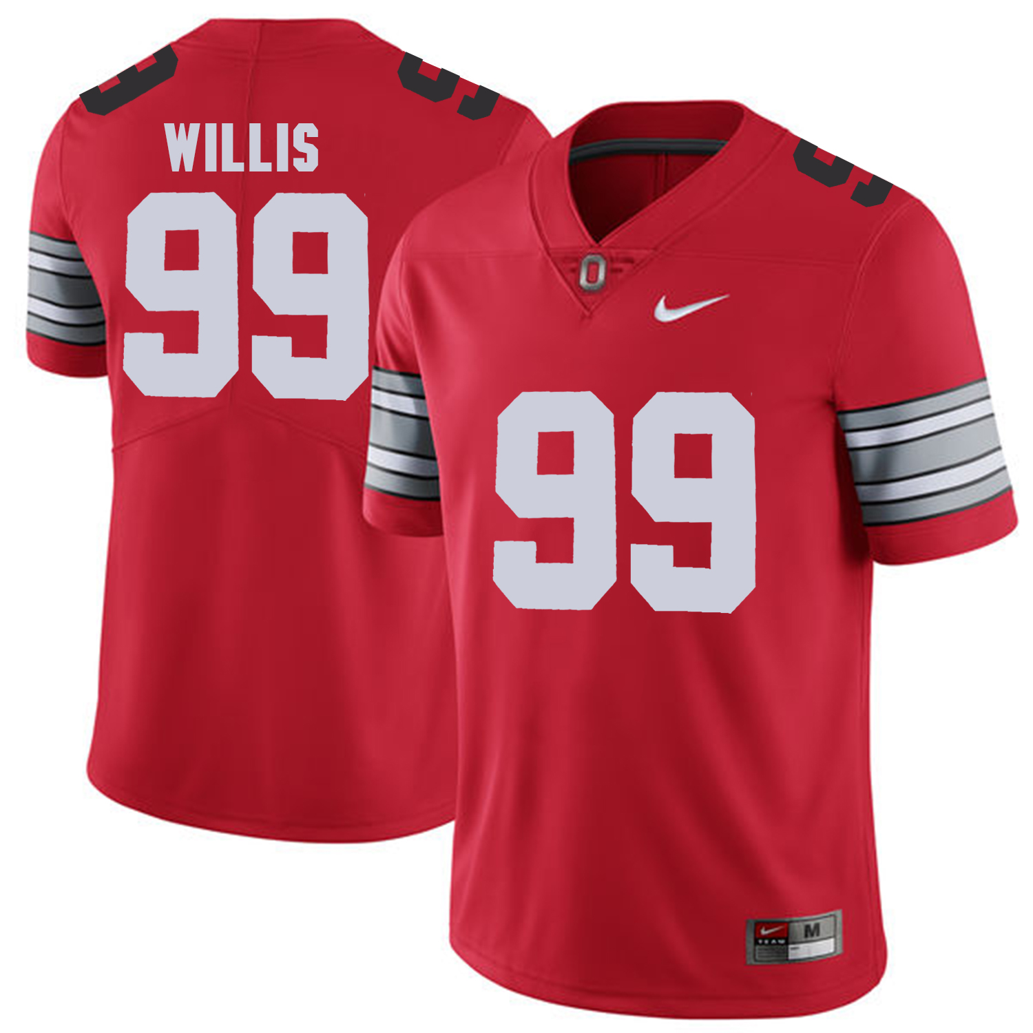 Men Ohio State #99 Willis Red Customized NCAA Jerseys
